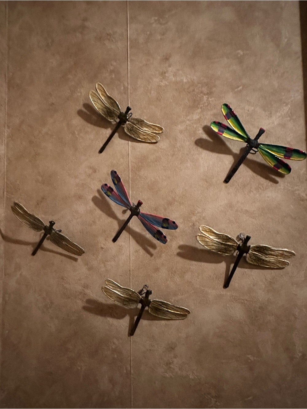 Set of 6 Metal Dragonfly Wall Art